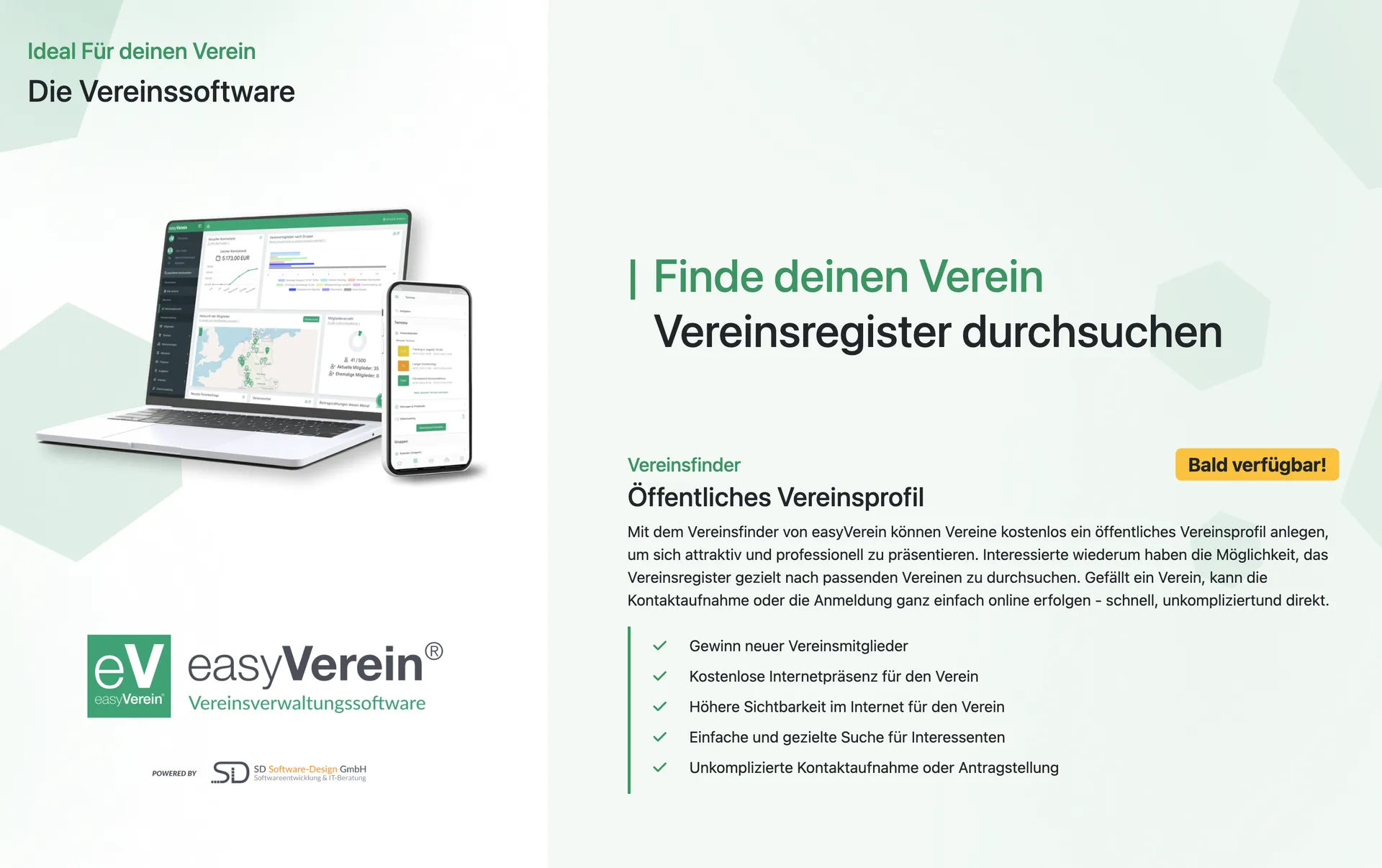 Screenshot Vereinsfinder